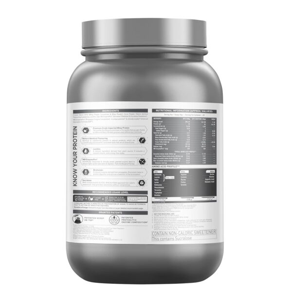 MuscleBlaze Biozyme Performance Whey Protein Powder, Chocolate Hazelnut (1kg / 2.2lbs) | 25g Protein Per Scoop | Clinically Tested 50% Higher Protein Absorption