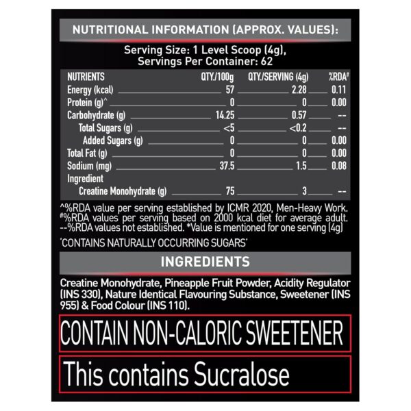 MuscleBlaze CreaPRO Creatine Monohydrate Powder with Creapure, Unflavoured (83 Servings, 250g)