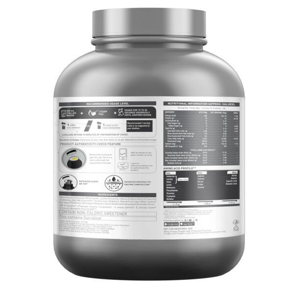 MuscleBlaze Biozyme Performance Whey Protein Powder, Kesar Thandai (2kg / 4.4lbs) | 25g Protein Per Scoop | Clinically Tested 50% Higher Protein Absorption