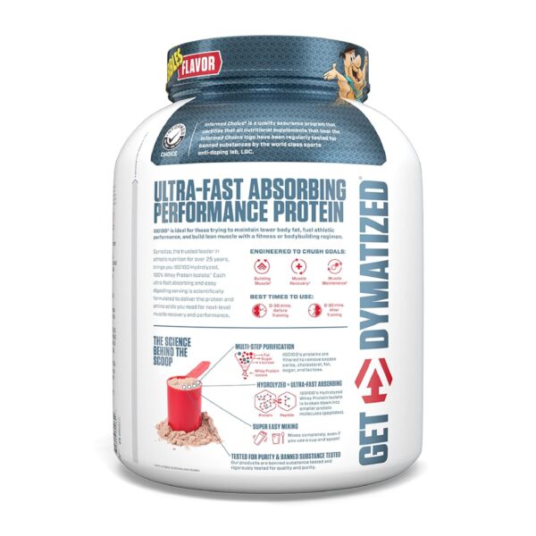 Dymatize Nutrition ISO100 Hydrolyzed Whey Protein Isolate | Fast-Digesting | Muscle Recovery Formula with Amino Acids | Low Sugar & Fat | Cocoa Pebble | 5 Lbs