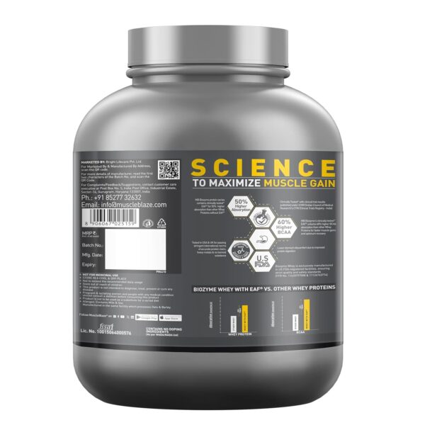 MuscleBlaze Biozyme Iso-Zero, Low Carb Whey Protein Isolate Powder, 27g Isolate Whey Per Scoop (Ice Cream Chocolate, 2kg / 4.4lbs) | USA Patent-Published Enhanced Absorption Formula (EAF)