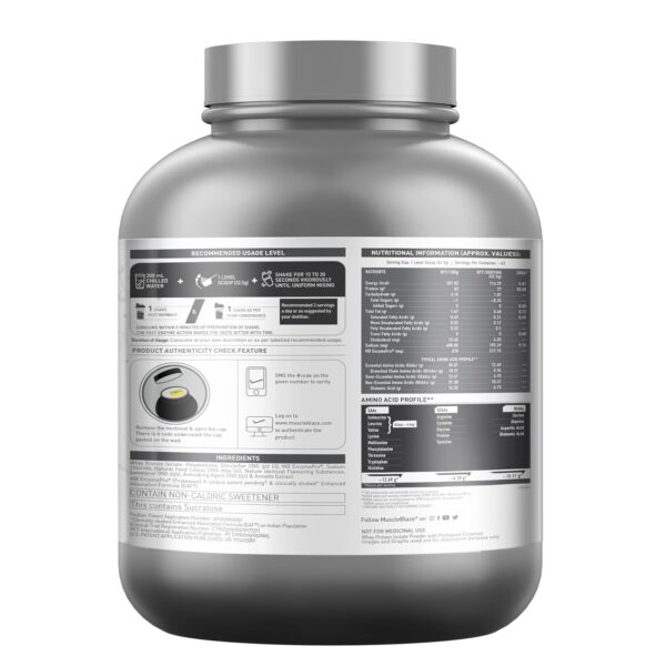 MuscleBlaze Biozyme Iso-Zero, Low Carb Whey Protein Isolate Powder, 27g Isolate Whey Per Scoop (Tropical Mango, 2kg / 4.4lbs) | USA Patent-Published Enhanced Absorption Formula (EAF)