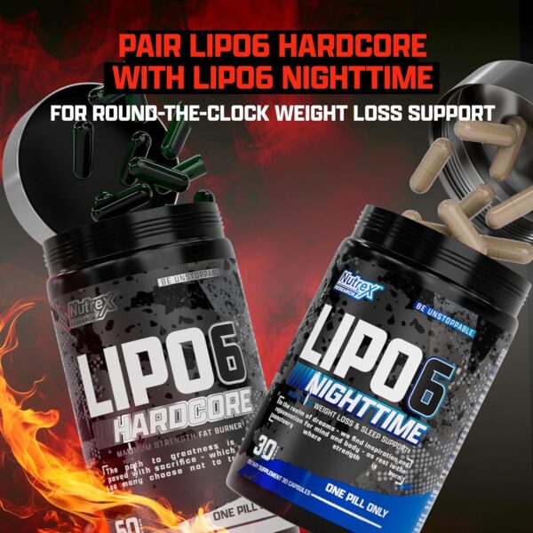 Nutrex Research Lipo-6 Hardcore Supplement, Supports Metabolism & Energy, Dietary Capsules – 60 Count