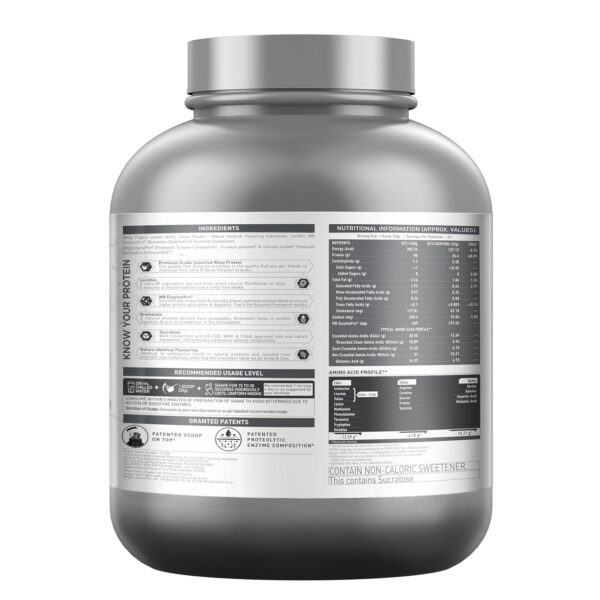MuscleBlaze Biozyme Iso-Zero, Low Carb Whey Protein Isolate, 26.4g Isolate Whey Per Scoop (Swiss Chocolate Hazelnut, 2kg / 4.4lbs) with USA Patent-Published Enhanced Absorption Formula (EAF®)
