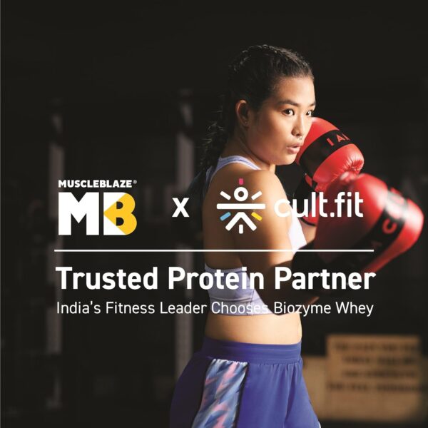 MuscleBlaze Biozyme Performance Whey Protein Powder, French Vanilla Creme (1kg / 2.2lbs) | 25g Protein Per Scoop | Clinically Tested 50% Higher Protein Absorption
