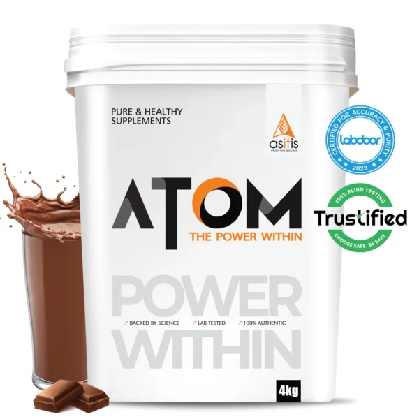 ATOM Whey Protein | USA Labdoor Certified For Accuracy & Purity | Double Rich Chocolate | 4kg