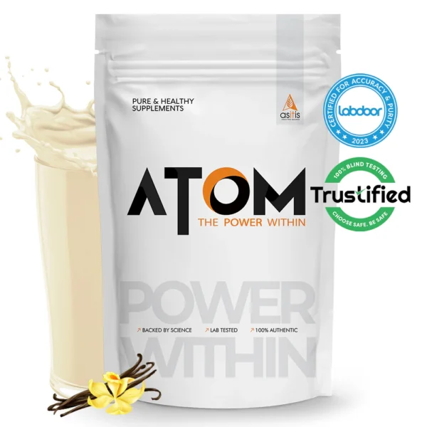 ATOM Whey Protein | USA Labdoor Certified For Accuracy & Purity | French Vanilla | 1kg