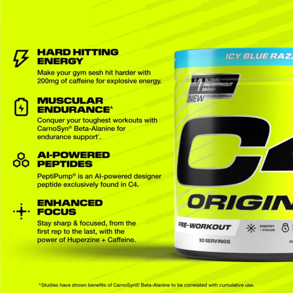 C4 Original Pre Workout Powder Rainbow Blast (30 servings)