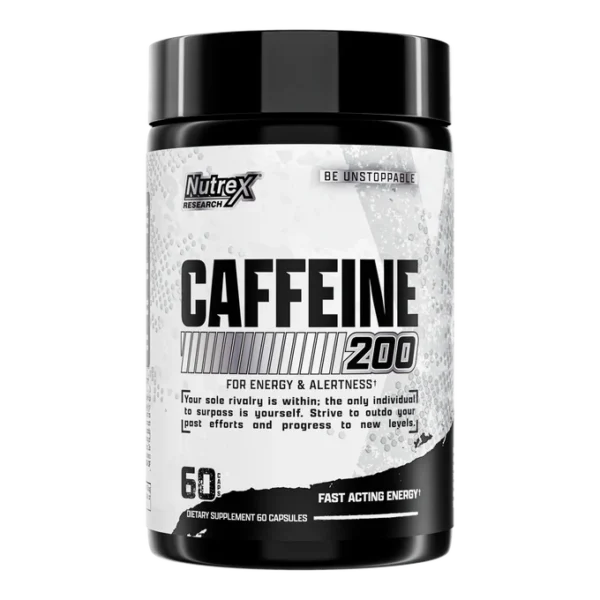 Nutrex Caffeine 200, Energy and Alertness Supplement, 200mg Anhydrous Caffeine, 60 Liquid Capsules