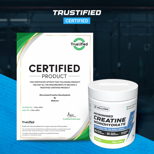 Wellcore - Pure Micronised Creatine Monohydrate | Kiwi Kick (307g, 83 servings) Rapid Absorption | Enhanced Muscle Strength & Power | Fast Recovery | Increased Muscle Mass