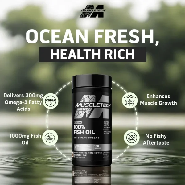 Muscletech™ Platinum 100% Omega Fish Oil, 100 Soft Gel capsules
