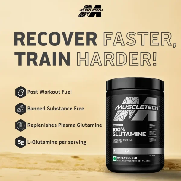 Muscletech™ Platinum 100% Glutamine, 50 servings, 250g
