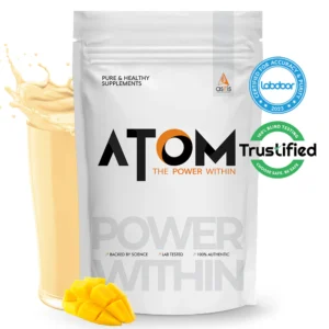 ATOM Whey Protein | USA Labdoor Certified For Accuracy & Purity | Mango Fusion | 1Kg