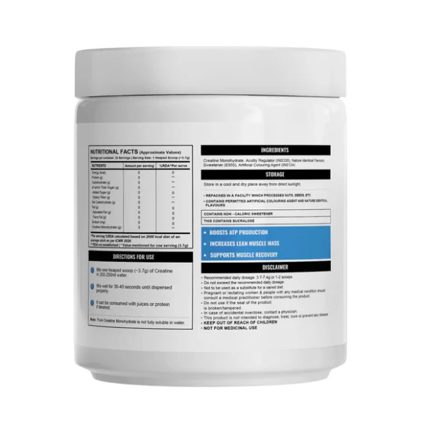 Wellcore - Pure Micronised Creatine Monohydrate (122g, 33 Servings) Fruit Fusion Lab Tested | Supports Athletic Performance and Power