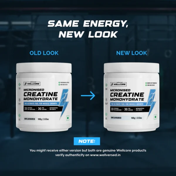 Wellcore - Micronised Creatine Monohydrate (100g, 33 Servings) 100% Pure Creatine | Unflavored | Supports Athletic Performance and Power