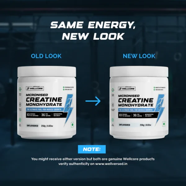 Wellcore - Micronised Creatine Monohydrate (250g, 83 Servings) 100% Pure Creatine | Unflavored | Supports Athletic Performance and Power