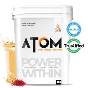 ATOM Whey Protein | USA Labdoor Certified For Accuracy & Purity | Kesar Kulfi | 4Kg