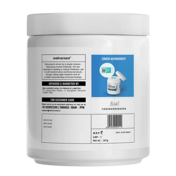 Wellcore - Pure Micronised Creatine Monohydrate (307g, 83 Servings) Fruit Fusion Lab Tested | Supports Athletic Performance and Power