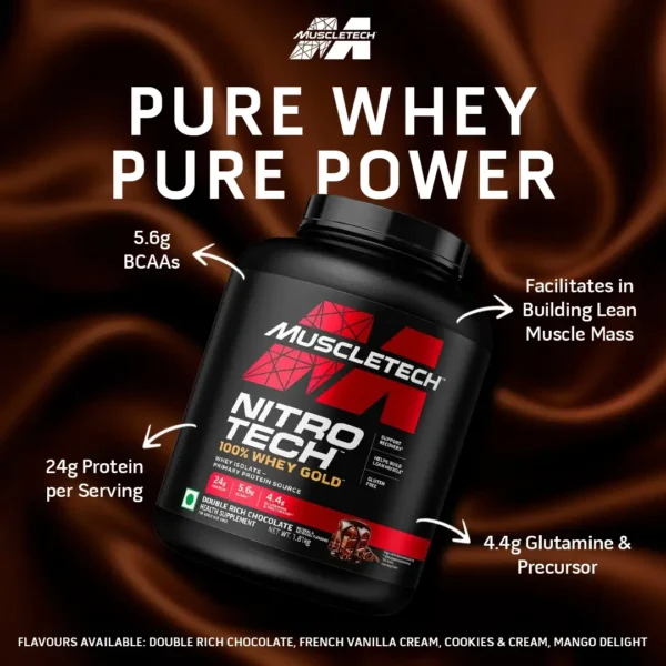Muscletech™ Nitro-Tech™ 100% Whey Gold, Cookies & Cream, 1.81kg