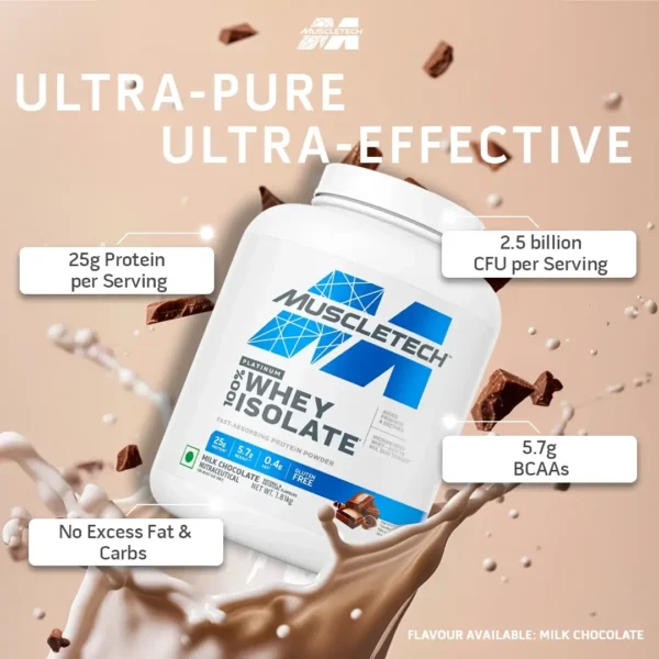 Muscletech™ Platinum 100% Whey Isolate, Milk Chocolate, 1.81kg