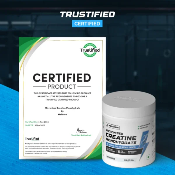 Wellcore - Micronised Creatine Monohydrate (100g, 33 Servings) 100% Pure Creatine | Unflavored | Supports Athletic Performance and Power