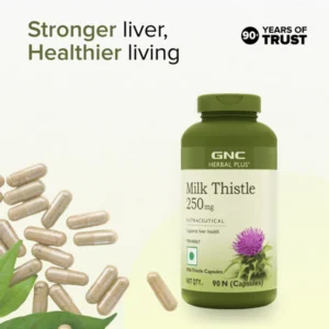 GNC Herbal Plus Milk Thistle 250mg Detoxifies Liver Toxins & Supports Liver Health 90 Capsules