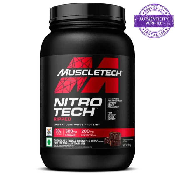 MuscleTech™ Nitro-Tech™ Ripped Whey Protein, Chocolate Fudge Brownie, 907g