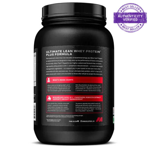 MuscleTech™ Nitro-Tech™ Ripped Whey Protein, Chocolate Fudge Brownie, 907g