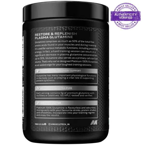 Muscletech™ Platinum 100% Glutamine, 50 servings, 250g