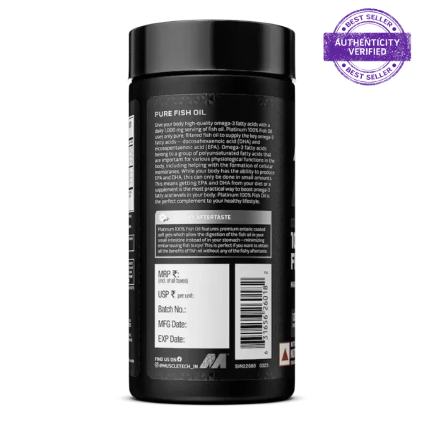 Muscletech™ Platinum 100% Omega Fish Oil, 100 Soft Gel capsules