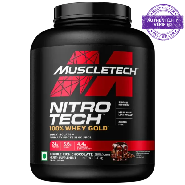 Muscletech™ Nitro-Tech™ 100% Whey Gold, Double Rich Chocolate, 1.81kg