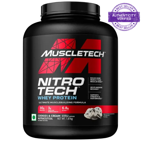 Muscletech™ Nitro-Tech™ Whey Protein, Cookies & Cream, 1.81kg