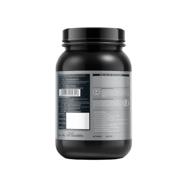 MuscleBlaze Bulk Gainer - 1 kg | Chocolate | High-Calorie Mass Gainer | Improves Muscle Growth