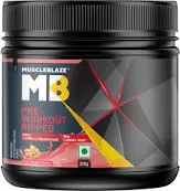 MuscleBlaze Pre Workout Ripped Powder - 250 g | Raspberry Lemonade Flavour | Boosts Energy | Fat Burner Supplement
